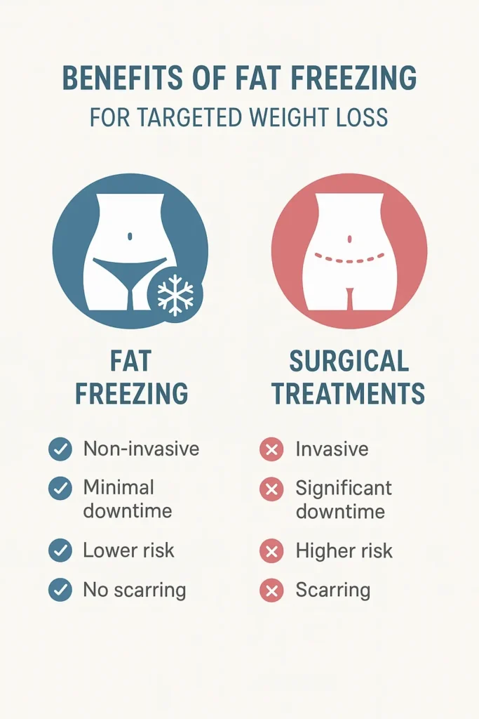 graphic showing the benefits of fat freezing Hounslow West